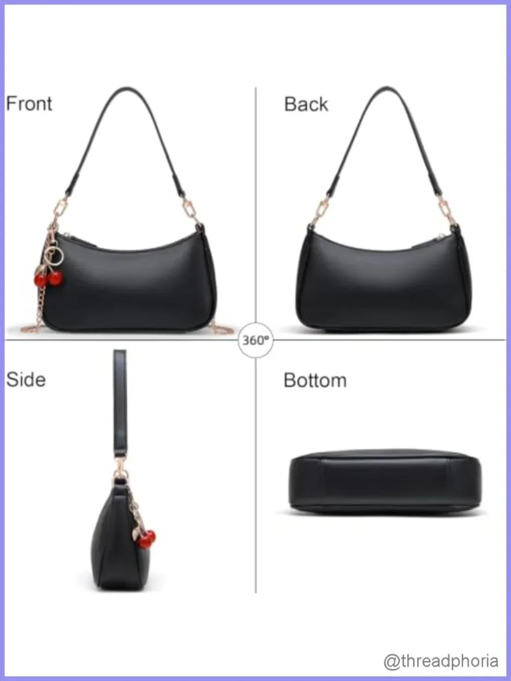 PU Leather Hobo Shoulder Bag Crossbody Purse Removable Chain Strap